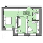2 кімнатна квартира на 49,5 м² на 1 поверсі — ЖК Правильний Вибір у місті Дніпро