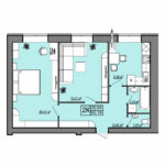 2 кімнатна квартира на 60,19 м² на 1 поверсі — ЖК Правильний Вибір у місті Дніпро